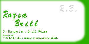 rozsa brill business card